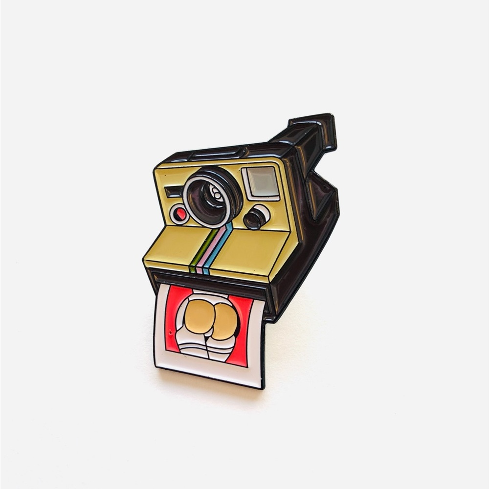 3/$15 😉 - Unisex Fun Humored “Cheeky” Polaroid Camera Picture Pin for You/Gifts - Picture 4 of 5